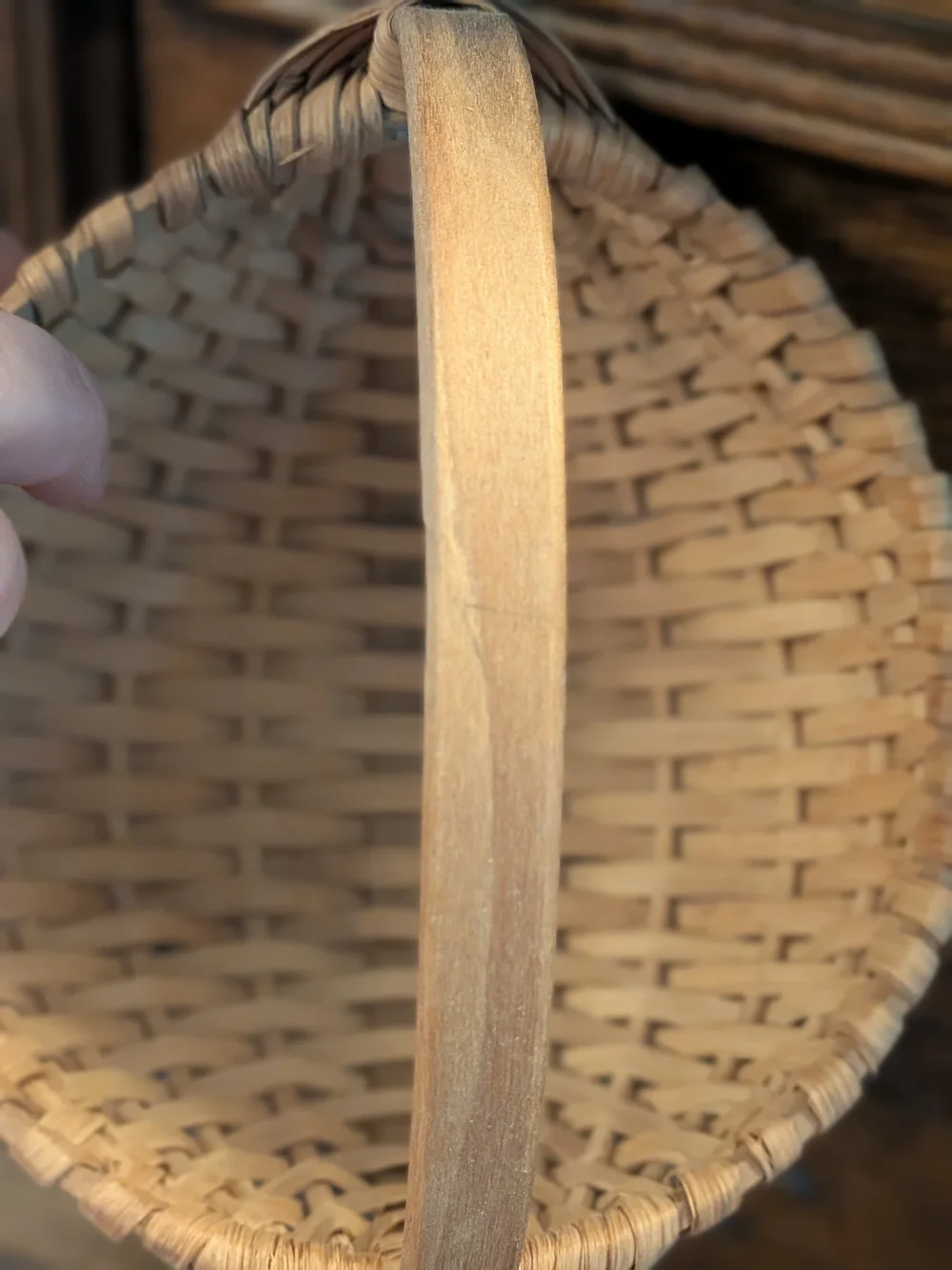 NC Artisan Hand Woven Wood Splint Melon Basket